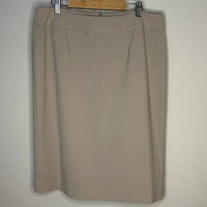 Calvin Klein Beige Pencil Skirt Career Business Lined Classic Womens Size 10‎